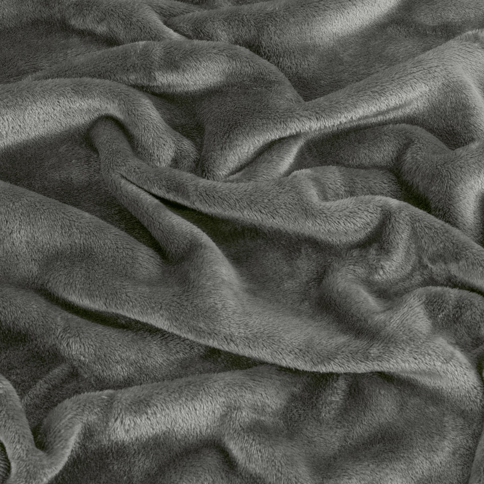 image 1 of Furn Harrow Fleece Throw | Grey | Charcoal | 1