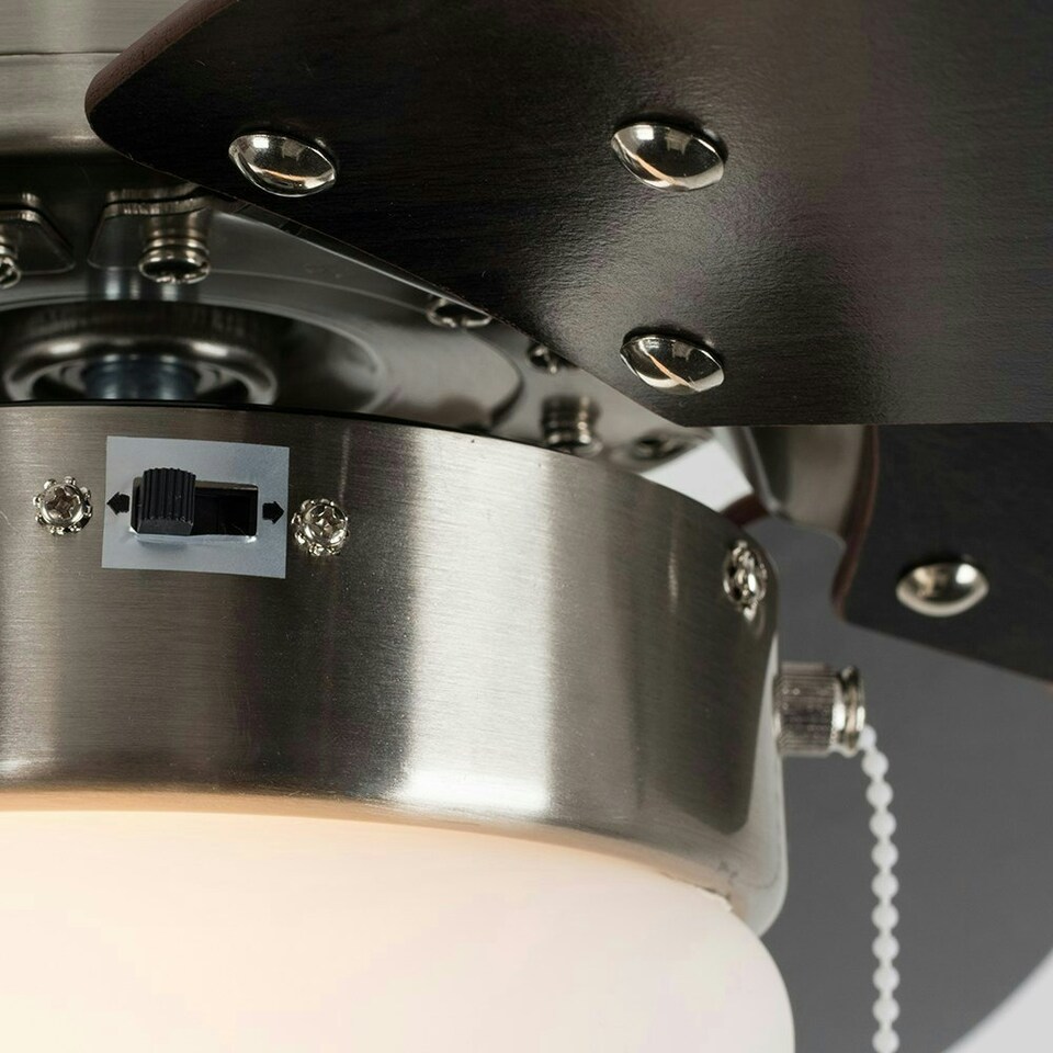 image 1 of ValueLights Silver Ceiling Fan Light With Remote Control 400mm
