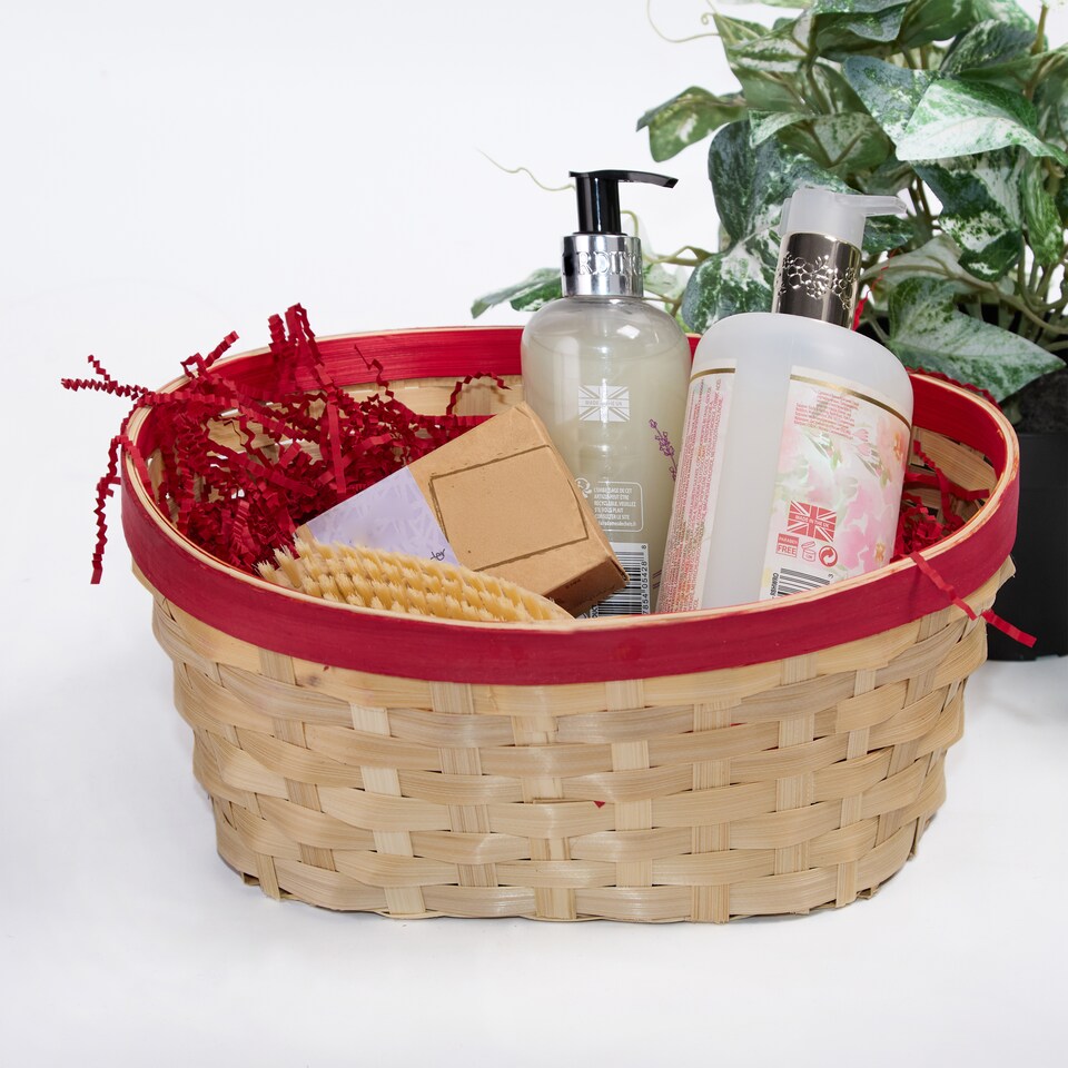 image 1 of Wickerfield Set of 10 Oval Bamboo Storage Baskets for Gift Hampers, Home Storage & Retail Display