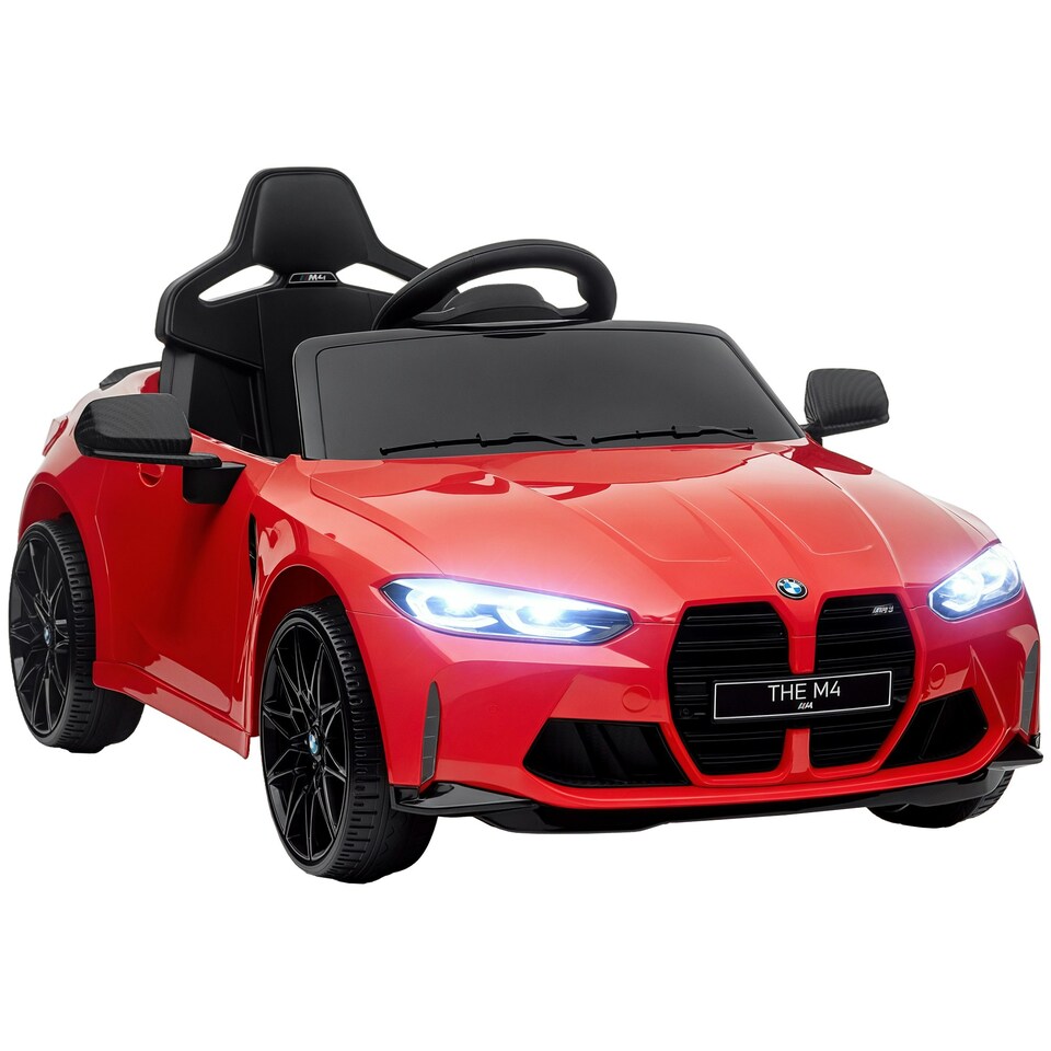 image 1 of AIYAPLAY 12V BMW M4 Licensed Kids Electric Car w/ Remote, Suspension, Red
