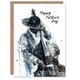 image 1 of Double Bass Jazz Musician Watercolour Fathers Day Dad Card
