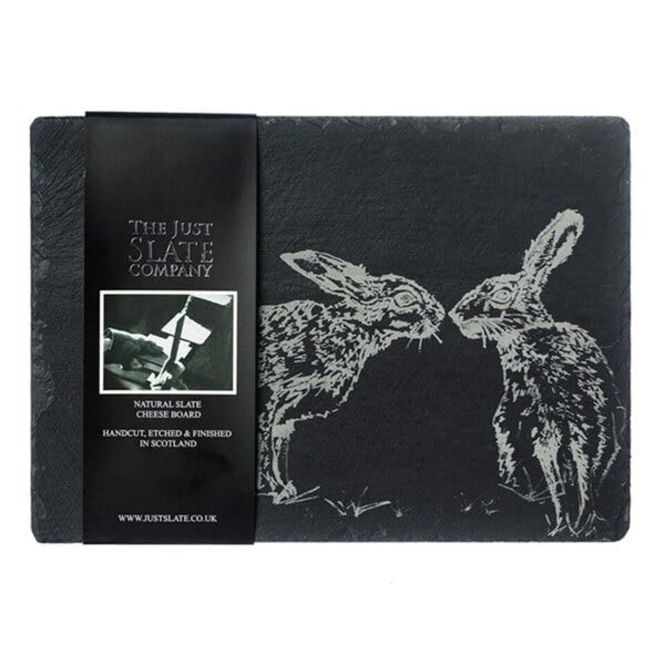 image 1 of The Just Slate Company Kissing Hares Slate Cheese Board