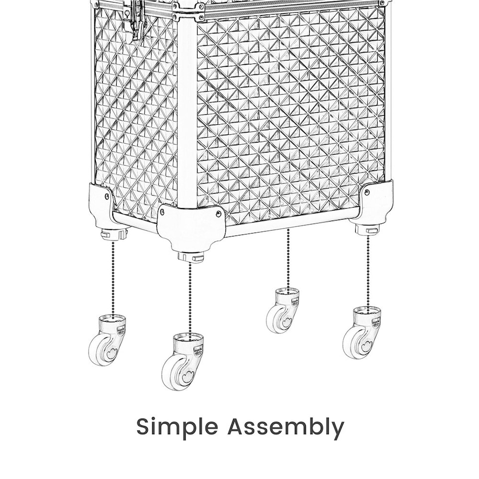 image 1 of Yaheetech 3-in-1 Portable Rolling Cosmetic Organizer