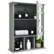 image 3 of COSTWAY Bathroom Wall Storage Cabinet Medicine Organizer Grey Grey