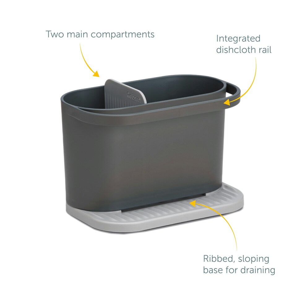 image 1 of ReBorn Recycled Sink Tidy Green | Sage Green & Charcoal Grey