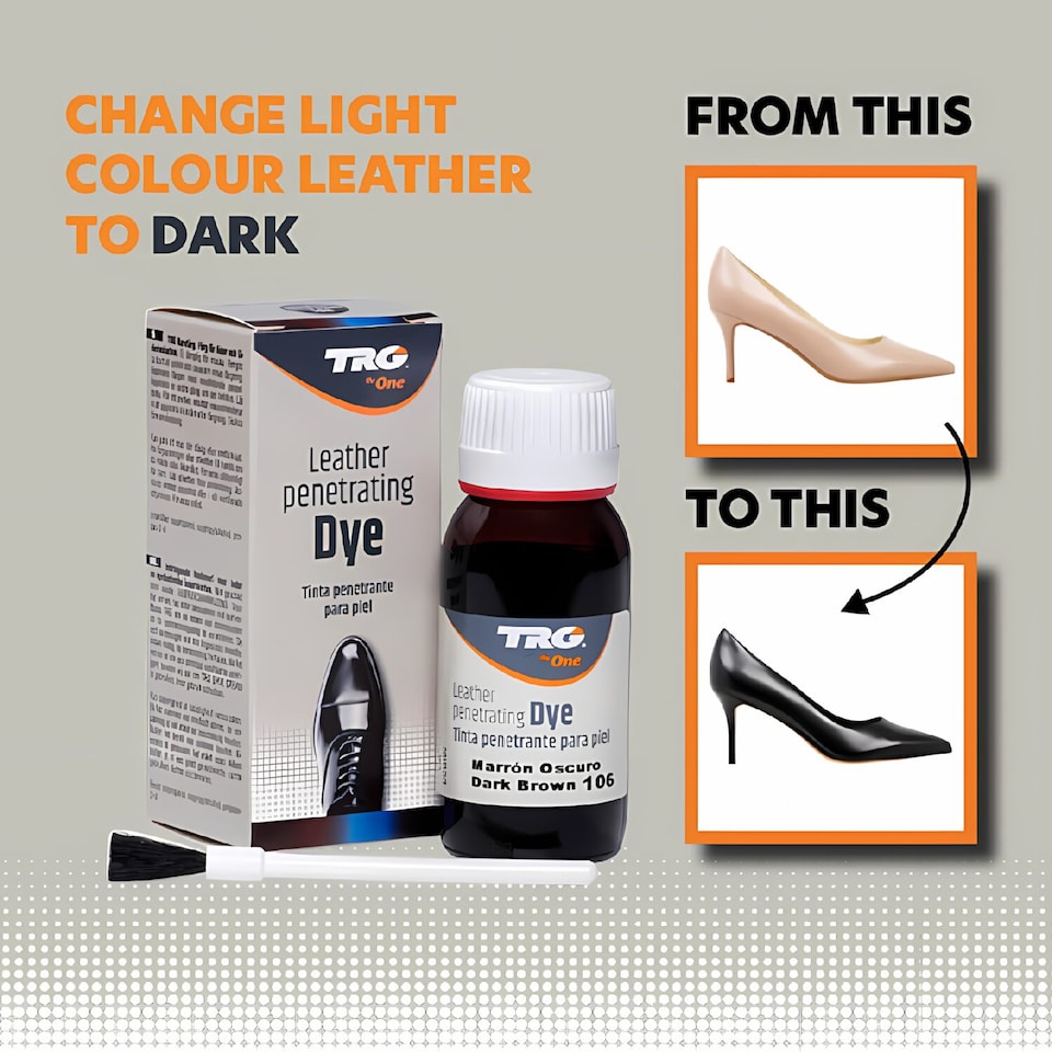 image 1 of TRG Leather Shoe Dye - Permanent Colour Restoration for Shoes and Boots 50ml | Black | Black