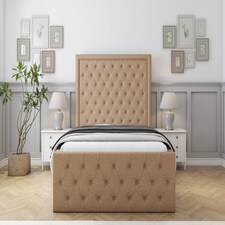 Sloomy Vienna Latte Dumfries Special Bed Frame. With 50" Upholstered Headboard 2'6 Small Single