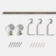 image 5 of OHS Curtain Pole Extendable 16mm Metal Finnials Crystal End Rod 70-120cm