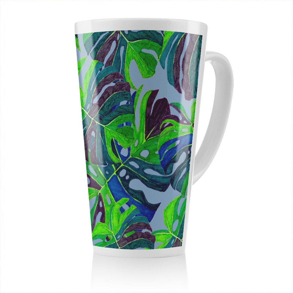image 1 of Hand drawn exotic plants Designer Latte Mug