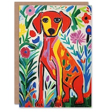 Cute Pet Flowers Lover Dog Him Her Birthday Card