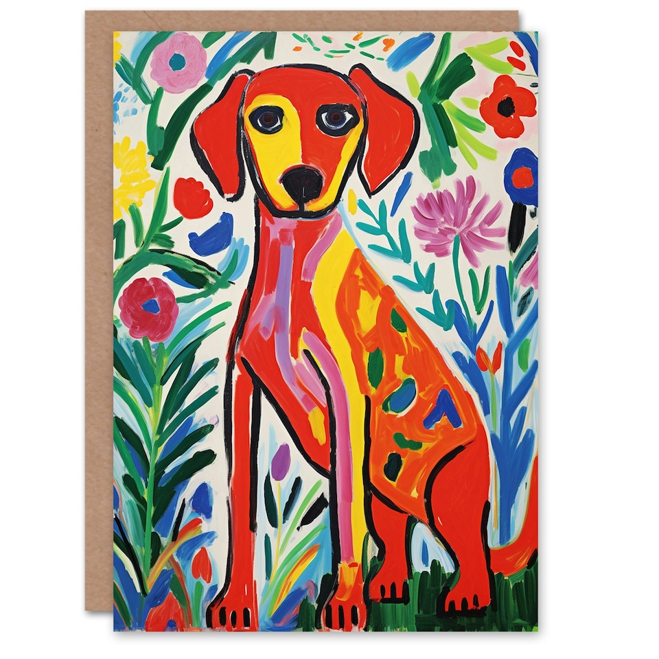 image 1 of Cute Pet Flowers Lover Dog Him Her Birthday Card