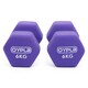 image 2 of Pair of 6kg Hex Anti Roll Neoprene Non Slip Hand Dumbbells Workout Weights
