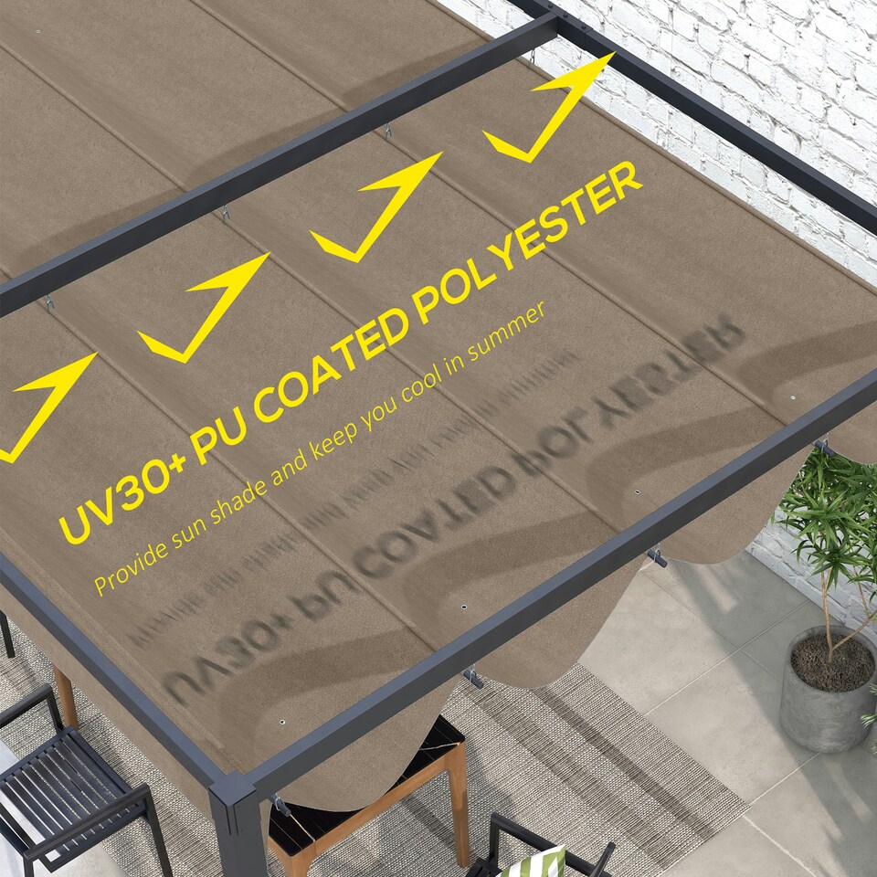 image 1 of Outsunny 2.86 x 2.45 m Pergola Cover Replacement for 3x2 m Frame, Coffee