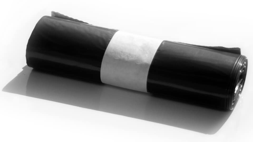 Strong Recycled Black Refuse Sacks,Roll of 10
