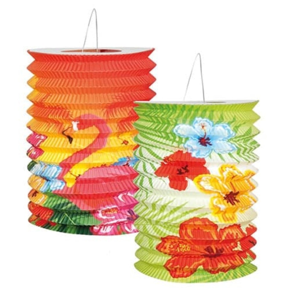 Aloha Themed Paper Lanterns 16cm Pack of 2