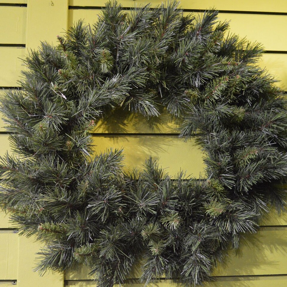 image 1 of 60cm Kateson Fir Artificial Plain Green Christmas Wreath with 150 Tips
