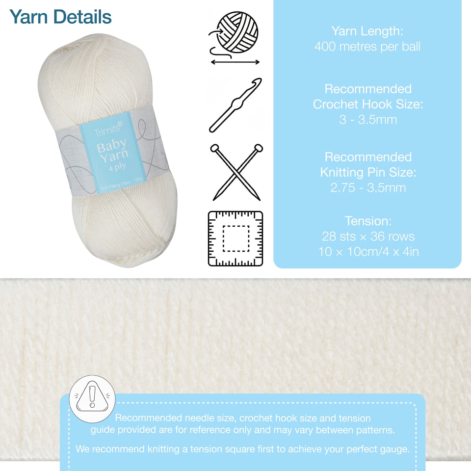image 1 of Trimits 4 Ply Knitting Yarn 6 x 100g Acrylic Knitting & Crochet Wool Soft Anti Pilling Machine Washable OEKO-TEX