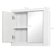 image 5 of HOMCOM Bathroom Mirror Cabinet Wall Mounted Storage Shelf Bathroom Cupboard Double Door, White