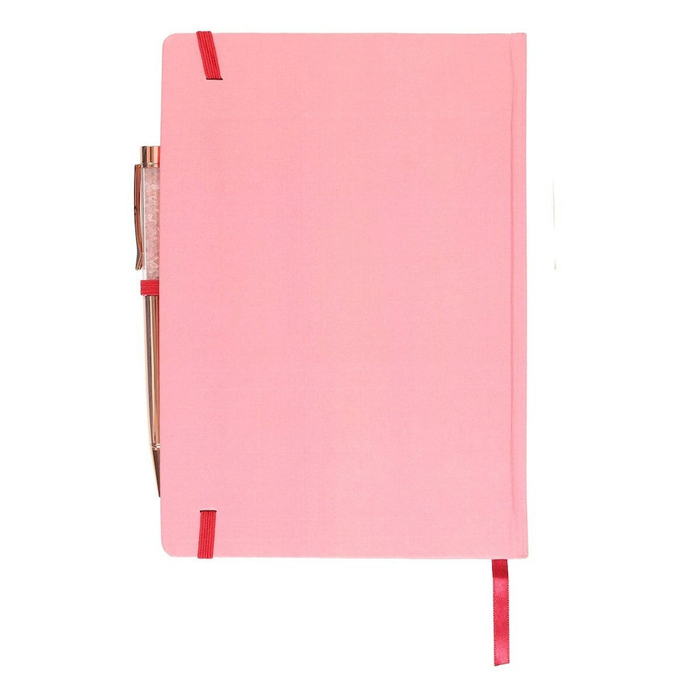 image 1 of Something Different Gratitude The Sun Rose Quartz Diary And Pen Set - Pink/Orange - One Size
