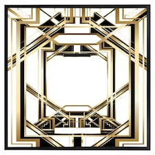 Art deco golden black frame (Picture Frame) Black | S