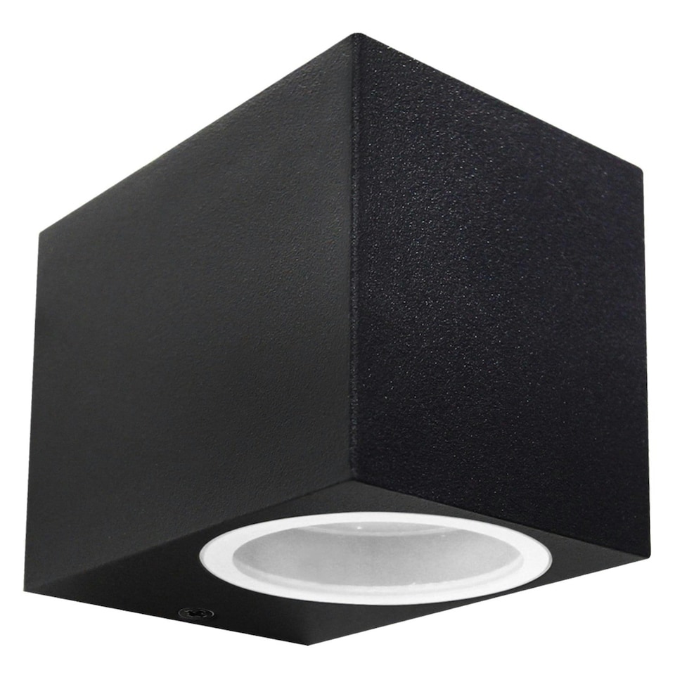 image 1 of First Choice Lighting Set of 6 Falmouth Black Downwards Outdoor IP44 Wall Light Black | Clear