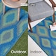 image 5 of Homescapes Outdoor Rug Luxury Waterproof Reversible Recycled, For Garden, Amber Ikat | Blue | Blue and Green
