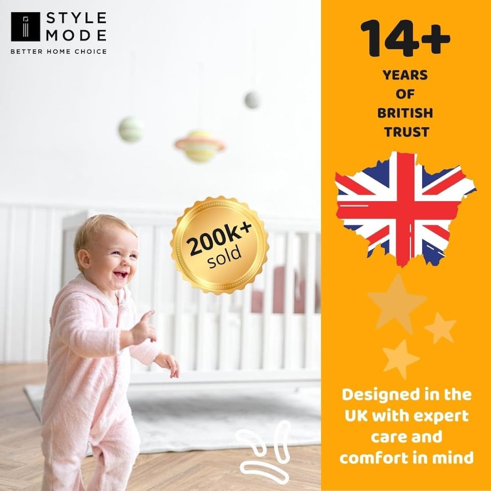 image 1 of Cot Bed Foam Mattress Breathable & Waterproof Zipped Removable Washable Cover, Anti Allergy, White (160 x 80)