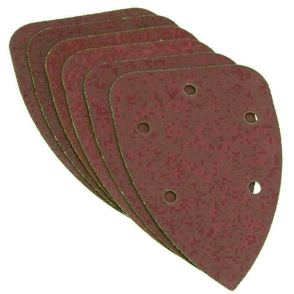 image 1 of Hook And Loop Detail Sanding Pads Discs 140mm Triangular Mixed Grit 240 Pack
