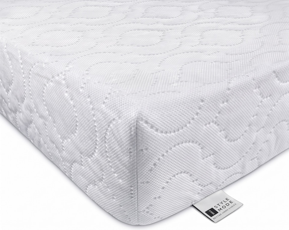 image 1 of Cot Bed Foam Mattress Breathable & Waterproof Removable Washable Cover, Anti Allergy, White (140 x 70 x 5)