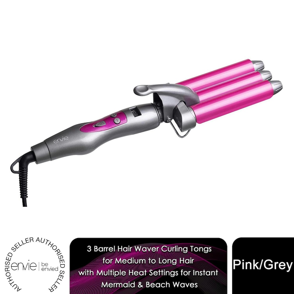 image 1 of Envie 3 Barrel Hair Waver Curling Tongs with Multiple Heat Settings up to 200°C