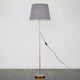image 2 of ValueLights Charlie Copper Floor Lamp XL Grey Taper Shade & Bulb 