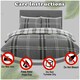 image 6 of VELVETIO Bardsley Check Printed Duvet Cover Set Reversible Polycotton Beddings Red | Double