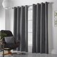 image 3 of Velvet Chenille Eyelet Curtains Ready Made Pair - 142cm x 137cm - Slate