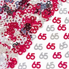 2 Packs of Pink & Silver 65th Confetti (14g)