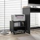 image 2 of HOMCOM 2-Tier Printer Stand with Storage, Under Desk Printer Cart on Wheels with 3 Compartments, Desktop Printer Table for Home Office, Black