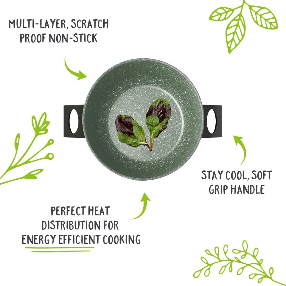 image 1 of Prestige Eco Stock Pot with Glass Lid - Non Stick, Induction, Plant Based - 24cm