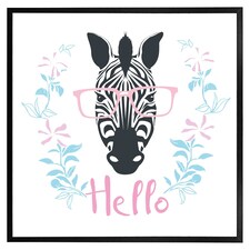 Hello zebra (Picture Frame) Black | XS