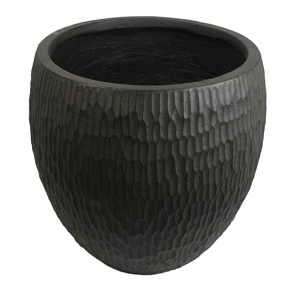 image 1 of 43cm Inoke Embossed Large Grey Composite Planter Plant Pot