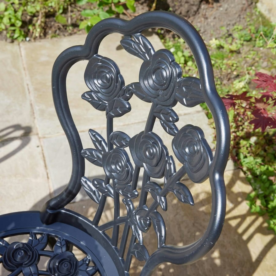 image 1 of Bistro Set Outdoor Patio Garden Furniture Table and 2 Chairs Metal