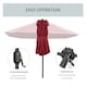 image 6 of Outsunny 4.4m Double-Sided Sun Umbrella Patio Parasol Solar Lights Khaki