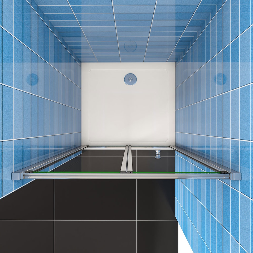 image 1 of Aica Bathrooms 900x1850mm Bi Fold Shower Door Enclosure Glass Screen Cubicle | Chrome