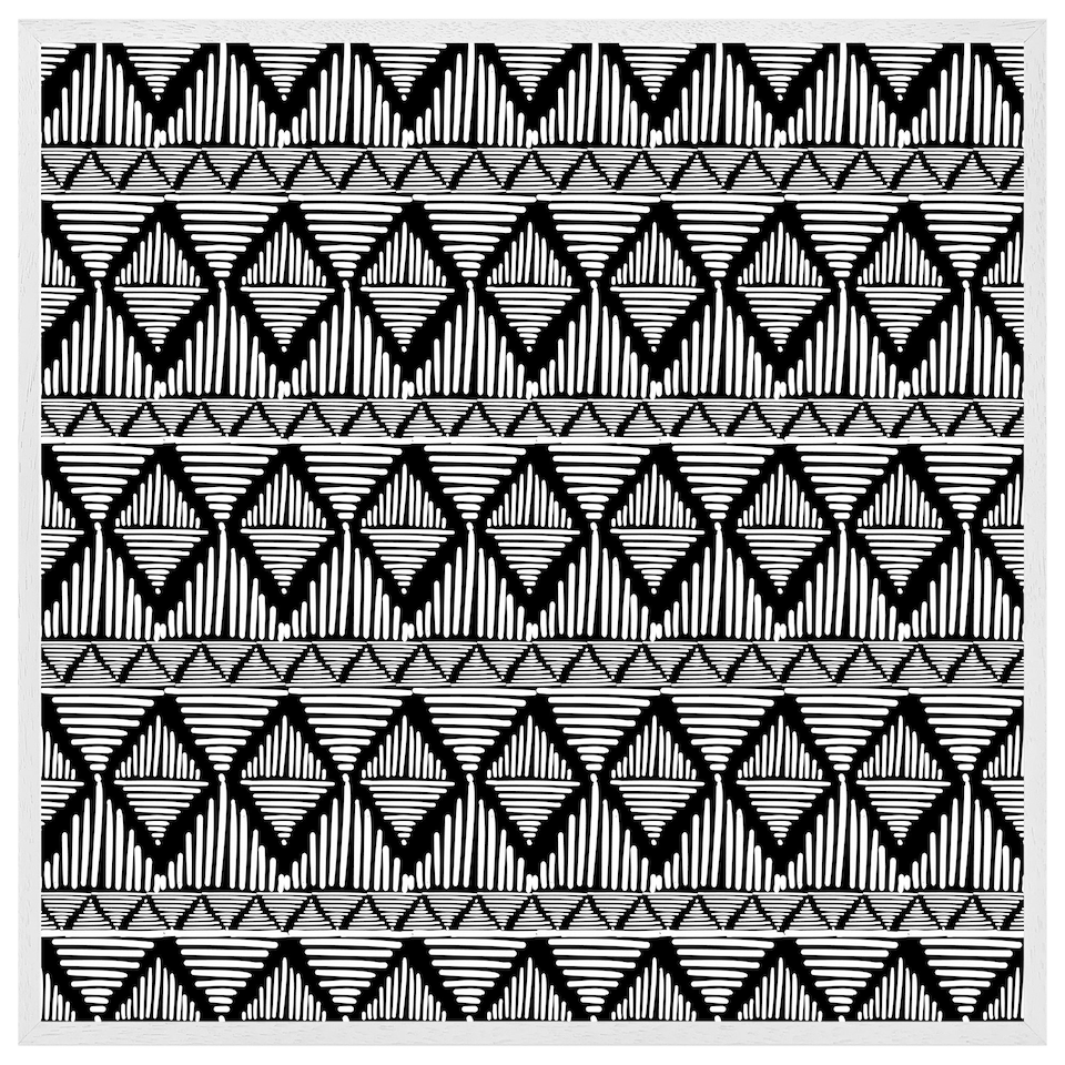 image 1 of Geometric line pattern (Picutre Frame) White | L