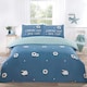 image 2 of Counting Sheep Cotton Duvet Cover Set Cover with Pillowcase | Blue | King | 1