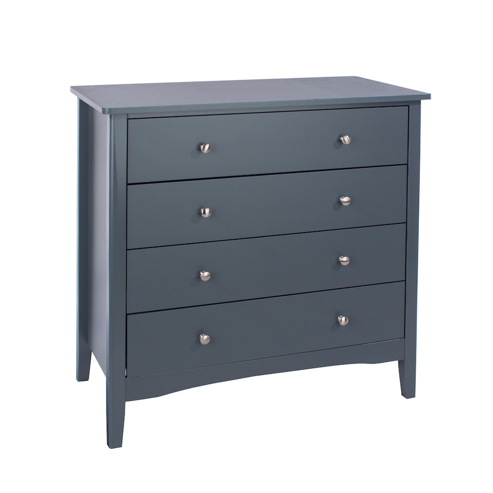 image 1 of Como 4 Drawer Chest of Drawers - Shaker Style Bedroom Storage Cabinet with Compact Design | Blue | Blue | 1