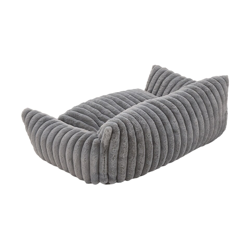 image 1 of Living and Home Plush Pet Sofa Bed with Removable Cover, Soft Cushion for Cats & Dogs | Grey | M