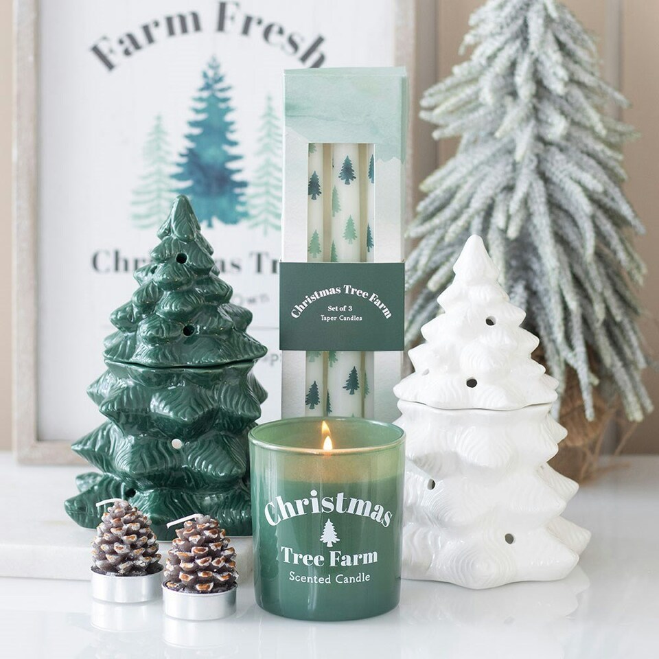 image 1 of Green Fir Tree Oil Burner and Wax Warmer