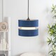 image 1 of ValueLights Sophia Pair of Small Navy 2 Tier Lamp Shades & Bulbs Blue