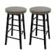 image 10 of Chef Vida Wooden Revolving Bar Stool, Black - Set of 2