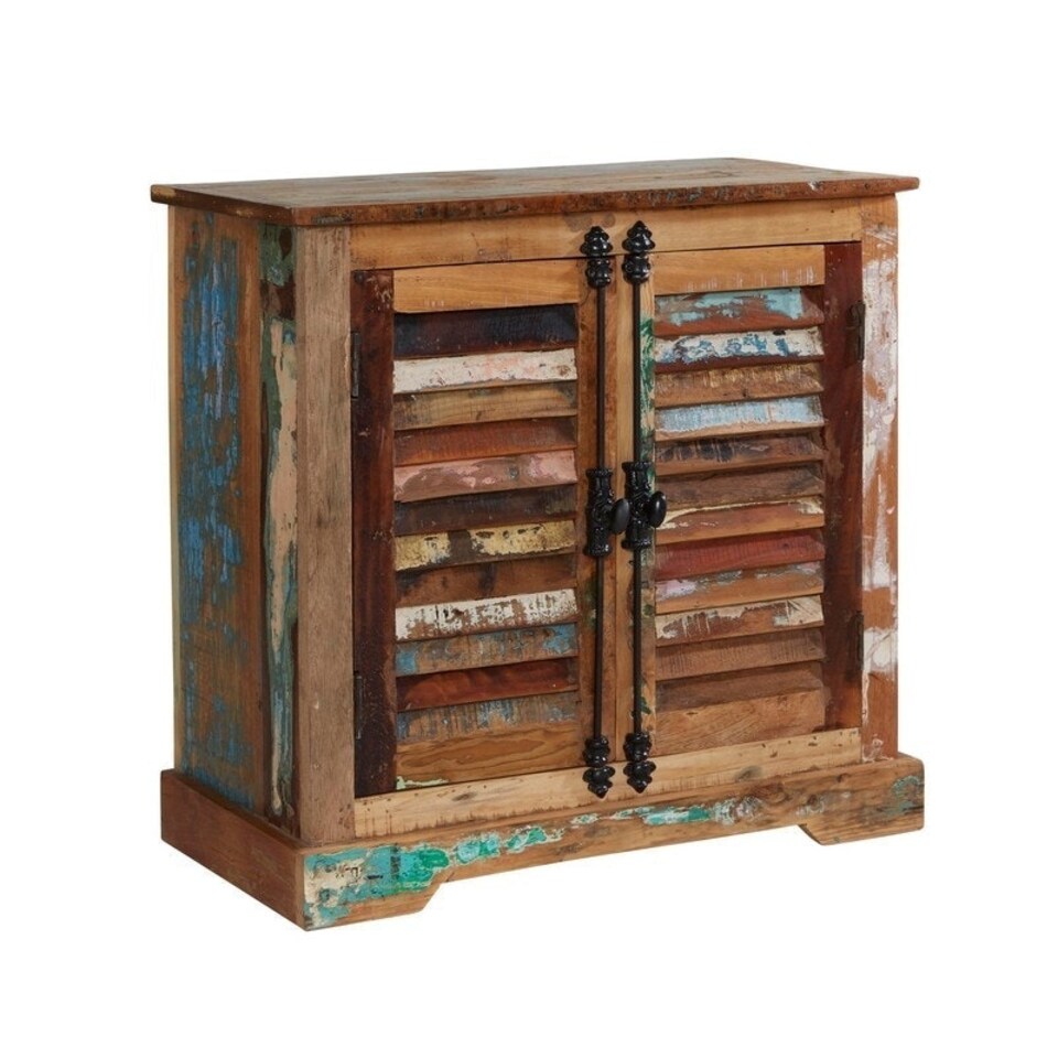 image 1 of Coastal 2 Door Sideboard - Wood - L40 x W78 x H75 cm Brown