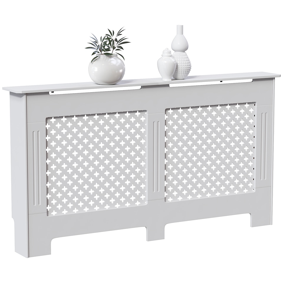 image 1 of Vida Designs Oxford Radiator Cover Painted MDF Cabinet, White, 152cm